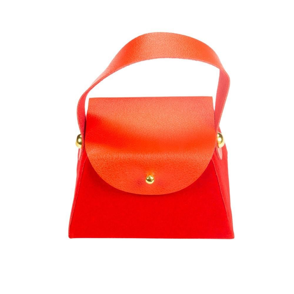 BORSETTA SCATOLA CON MANICO ECOPELLE 6x8x5h ROSSO